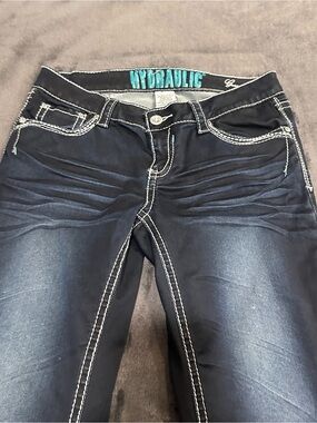 Hydraulic Women's Dark Blue Jeans with White Contrast Stitch